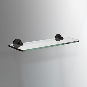 Venice Black 500mm Glass Shelf Large Image