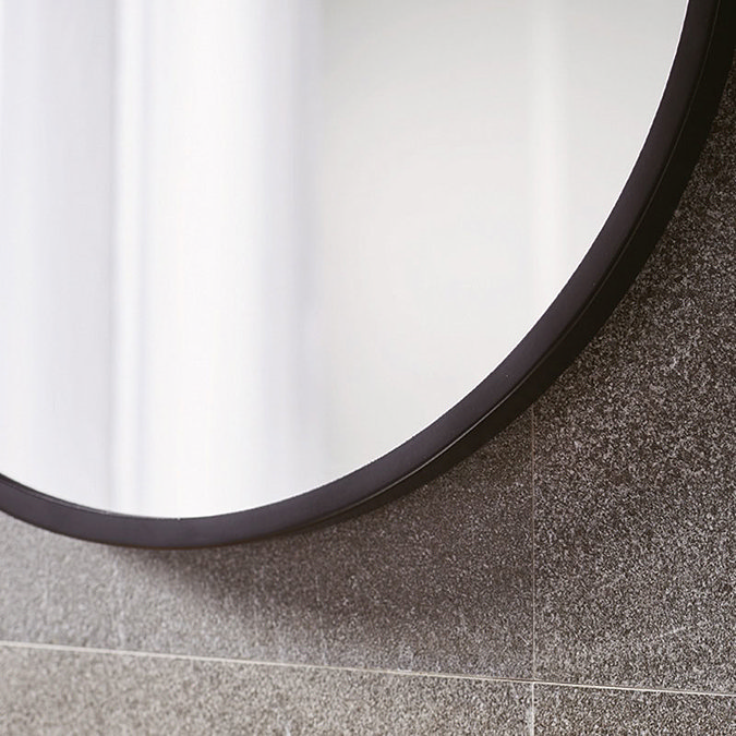 Venice Black 600mm Round Mirror Profile Large Image