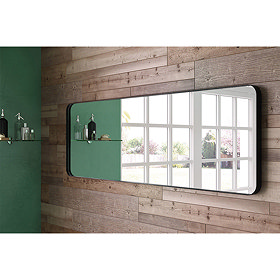 Venice Black Frame 1500 x 500mm Rectangular Mirror Large Image