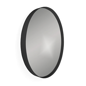 Venice Black Frame 750mm Round Mirror Large Image