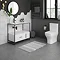 Venice Black Frame Basin Washstand - 1 Drawer, 1 Cupboard inc. 900mm Solid Stone Basin  Feature Larg