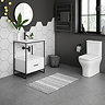 Venice Black Frame Basin Washstand - 1 Drawer inc. 600mm Solid Stone Basin  Feature Large Image