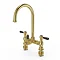 Venice Black Levers Traditional Bridge Brushed Brass 3-in-1 Instant Boiling Water Kitchen Tap with B