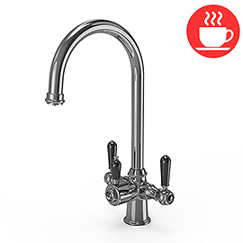 Venice Black Levers Traditional Crucifrom Chrome 3-in-1 Instant Boiling Water Kitchen Tap with Boile
