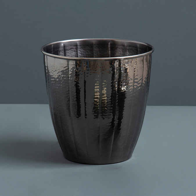Venice Black Nickel Hammered Waste Bin