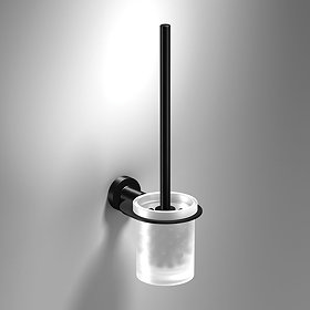 Venice Black Wall Mounted Toilet Brush & Holder Large Image