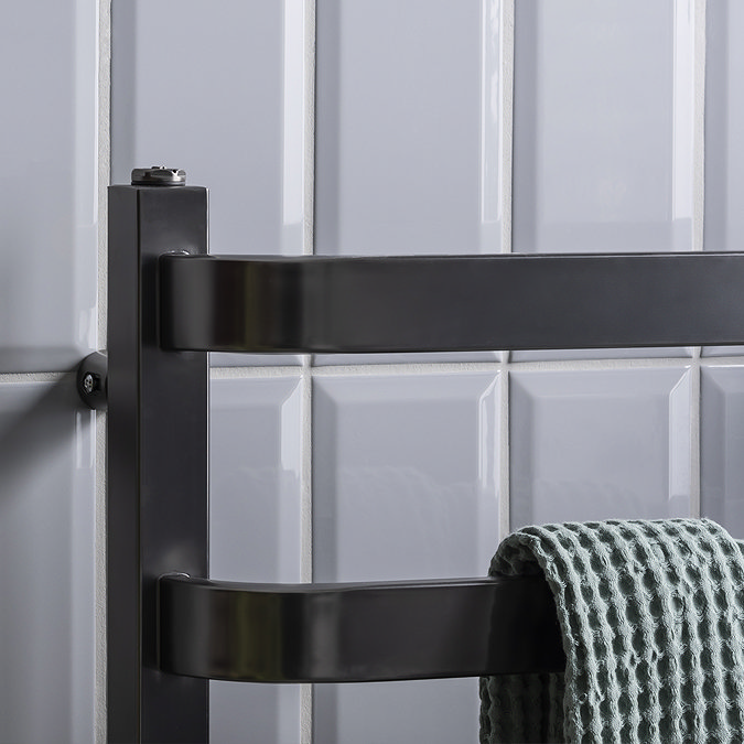 Venice Brushed Black Nickel Designer Heated Towel Rail (500 x 800mm)