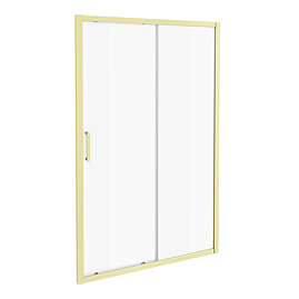 Venice Brushed Brass 1100 x 1850 Sliding Shower Door