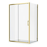 Venice Brushed Brass 1100 x 800mm Sliding Door Shower Enclosure without Tray