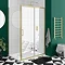 Venice Brushed Brass 1200 x 800mm Sliding Door Shower Enclosure without Tray