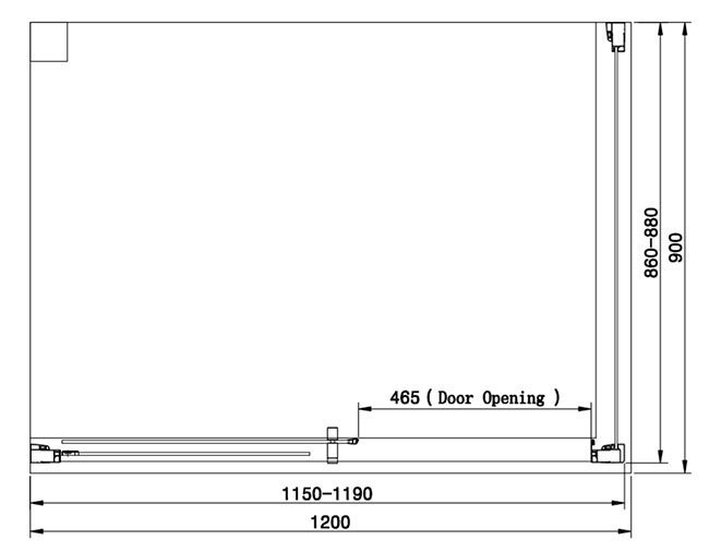 Venice Brushed Brass 1200 x 900mm Sliding Door Shower Enclosure without Tray