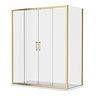 Venice Brushed Brass 1400 x 900mm Double Sliding Door Shower Enclosure without Tray