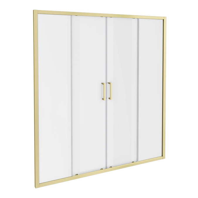 Venice Brushed Brass 1700 x 1850 Double Sliding Shower Door