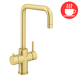 Venice Brushed Brass 4-in-1 Instant Boiling Water Kitchen Tap with Boiler & Filter Medium Image