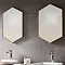 Venice Brushed Brass 500 x 750mm Hexagonal Mirror  Feature Large Image