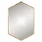 Venice Brushed Brass 500 x 750mm Hexagonal Mirror Large Image
