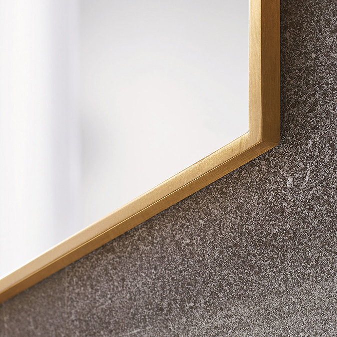 Venice Brushed Brass 500 x 800mm Rectangular Mirror Profile Large Image