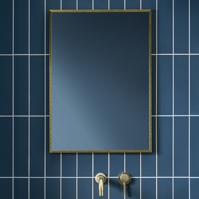 Venice Brushed Brass 500 x 800mm Rectangular Mirror