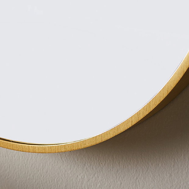 Venice Brushed Brass 600mm Round Mirror
