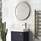 Venice Brushed Brass 600mm Round Mirror In Bathroom Large Image
