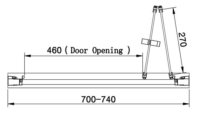 Venice Brushed Brass 760 x 1850 Bi-Fold Shower Door