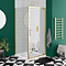 Venice Brushed Brass 760 x 760mm Pivot Door Shower Enclosure without Tray
