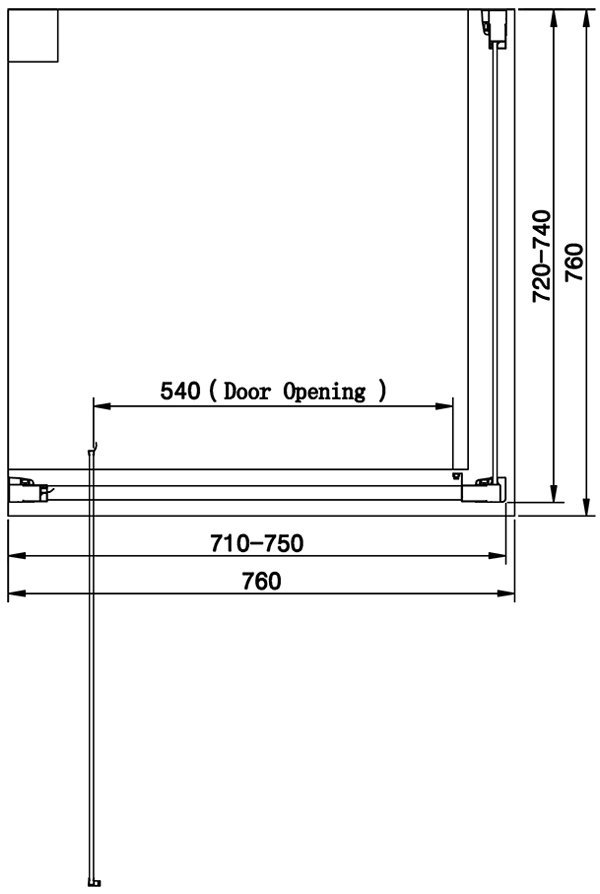 Venice Brushed Brass 760 x 760mm Pivot Door Shower Enclosure without Tray