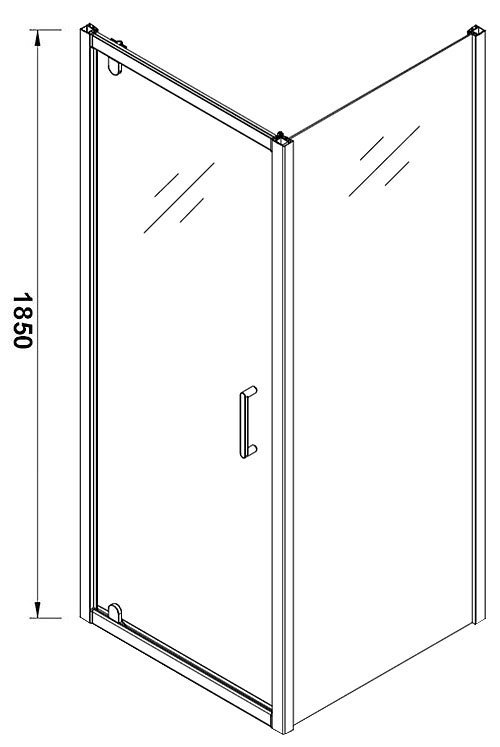 Venice Brushed Brass 760 x 760mm Pivot Door Shower Enclosure without Tray