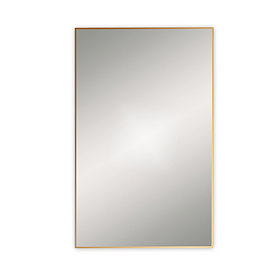 Venice Brushed Brass 400 x 700mm Rectangular Mirror Large Image