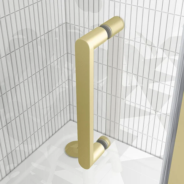 Venice Brushed Brass 800 x 1850 Pivot Shower Door