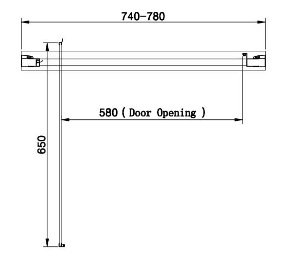 Venice Brushed Brass 800 x 1850 Pivot Shower Door