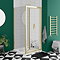 Venice Brushed Brass 800 x 800mm Bi-Fold Door Shower Enclosure without Tray