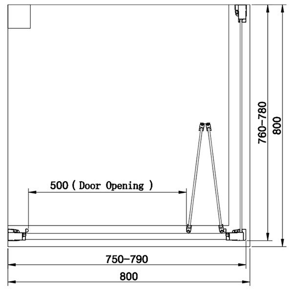 Venice Brushed Brass 800 x 800mm Bi-Fold Door Shower Enclosure without Tray