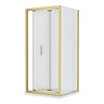 Venice Brushed Brass 800 x 800mm Bi-Fold Door Shower Enclosure without Tray
