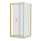 Venice Brushed Brass 800 x 800mm Bi-Fold Door Shower Enclosure without Tray