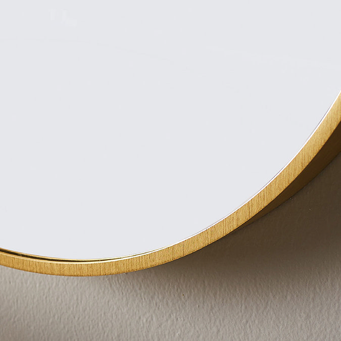 Venice Brushed Brass 800mm Round Mirror Profile Large Image