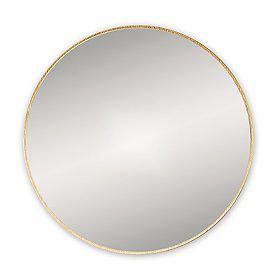 Venice Brushed Brass 600mm Round Mirror Large Image