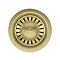 Venice Brushed Brass Basket Strainer Kitchen Sink Waste with Rectangular Overflow Plate  Profile Lar