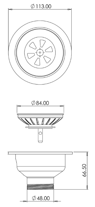 Venice Basket Strainer Kitchen Sink Waste Brushed Brass