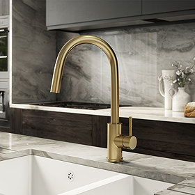 Venice Brushed Brass Mixer with Concealed Pull Out Spray