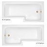 Venice Brushed Brass L-Shaped Complete Bathroom Package