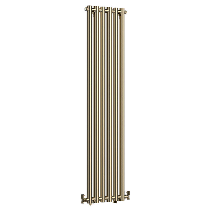 Venice Brushed Brass Vertical Curved Column Radiator (1600 x 400mm)