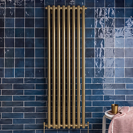 Venice Brushed Brass Vertical Curved Column Radiator (1600 x 530mm)