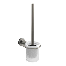 Venice Brushed Nickel Wall Mounted Toilet Brush & Holder Large Image