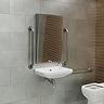 Venice Brushed Stainless Steel 500 x 800mm Angled Mirror Profile Large Image