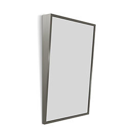 Venice Brushed Stainless Steel 500 x 800mm Angled Mirror Medium Image