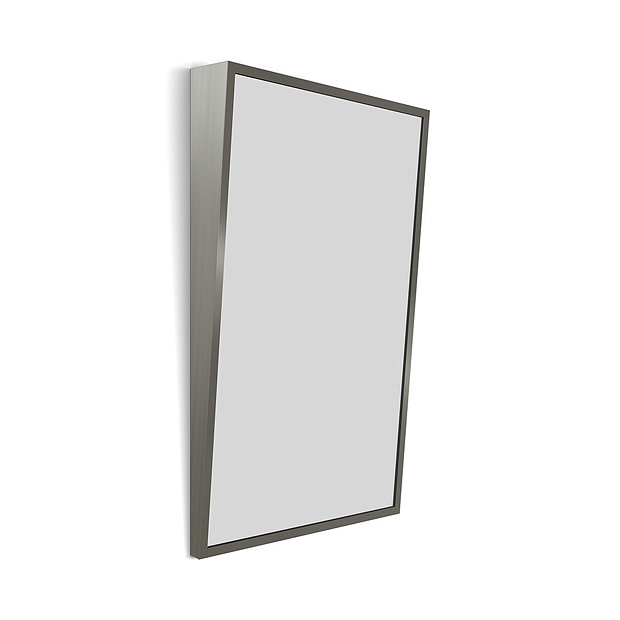 Venice Brushed Stainless Steel 500 x 800mm Angled Mirror