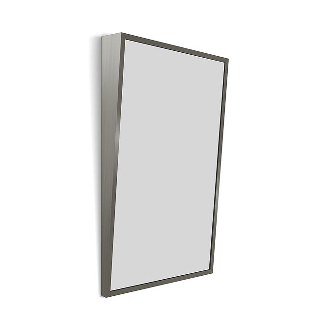 Venice Brushed Stainless Steel 500 x 800mm Angled Mirror Large Image