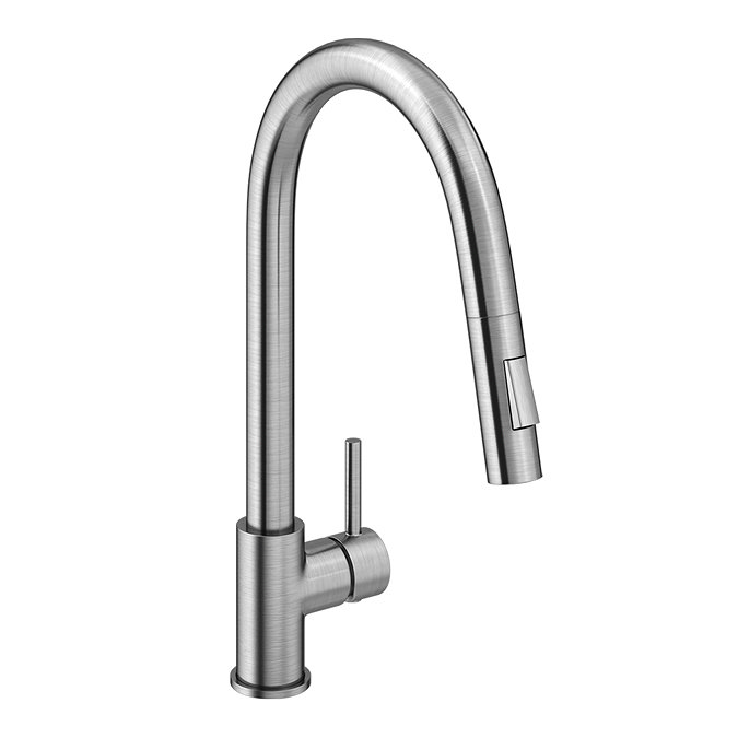 Venice Brushed Steel Kitchen Sink Mixer with Pull-Out Hose and Spray Head