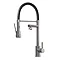 Venice Brushed Steel Kitchen Sink Mixer with Smooth Rubber Hose and Flexi Spray